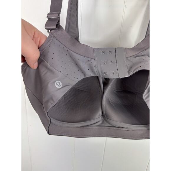 Lululemon Run Times Sports Bra High Support Gray Blue 36DD Perforated W2DINS - Picture 6 of 6